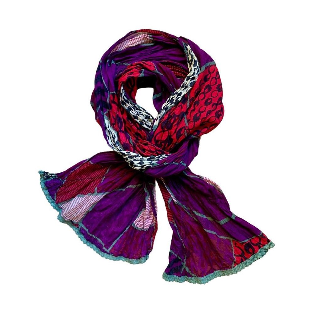 Vintage Multicolour Printed Scarf | Lightweight Boho Style